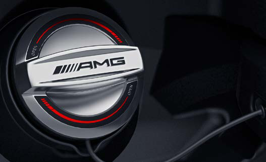 Mercedes-Benz Mercedes-AMG GLE 53 Coupe — AMG fuel cap in silver chrome with AMG lettering and black design elements