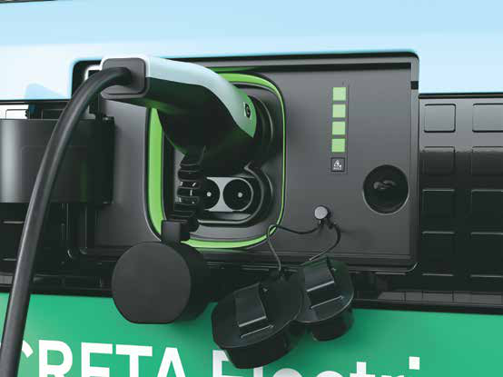 Hyundai Creta Electric — Charging port with multi-colour surround light and state-of-charge indicator
