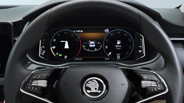 Skoda Kushaq — digital cockpit and steering wheel