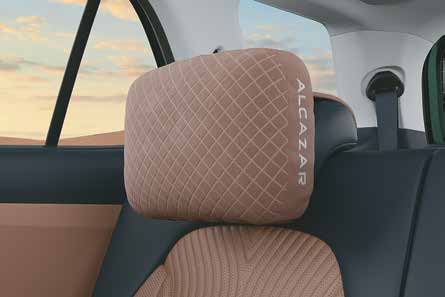 Hyundai Alcazar — Wing type headrest with embossed ALCAZAR branding (6-seater)