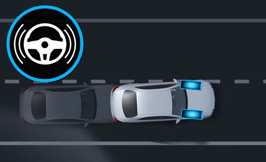Mercedes-Benz EQE SUV — Active Lane Keeping Assist steering the car back into its lane