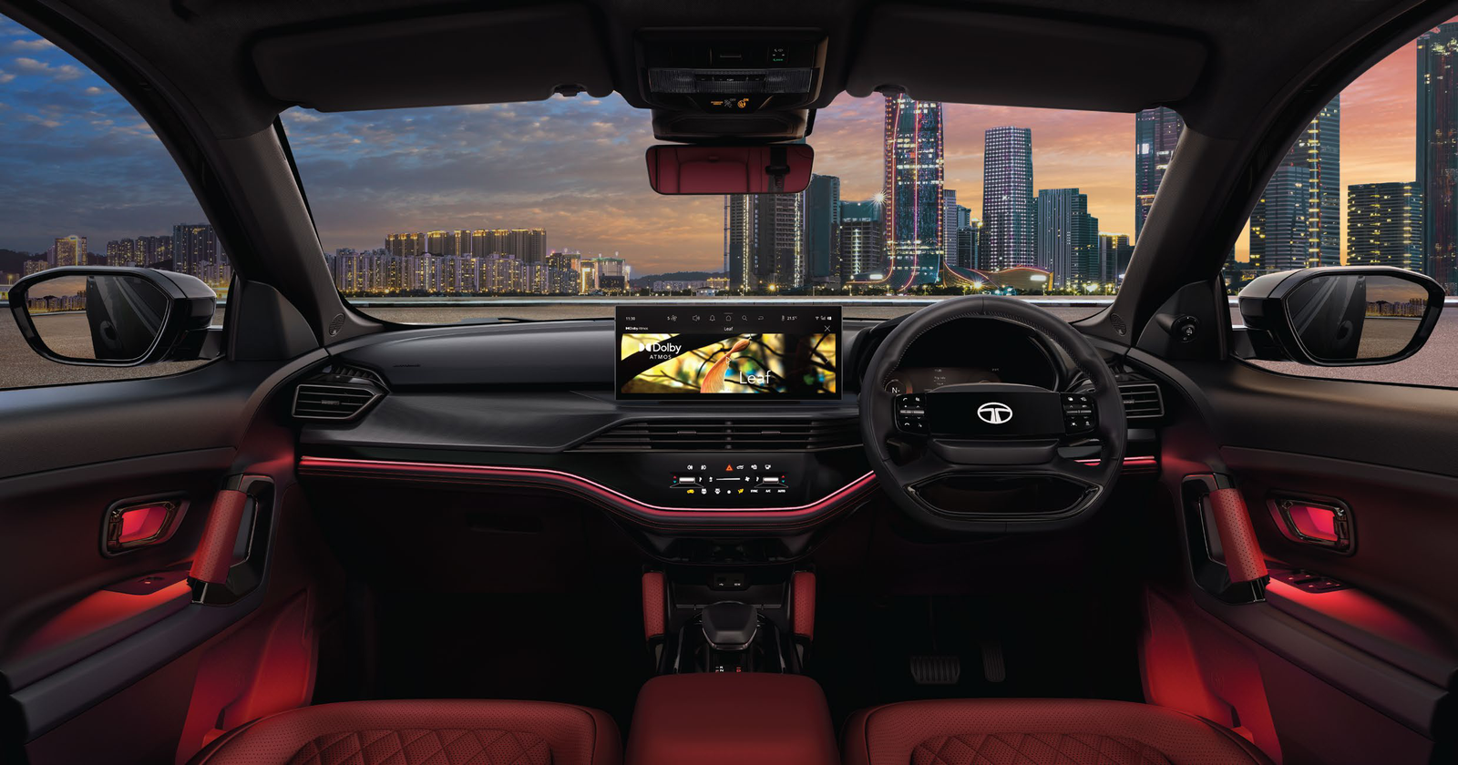 Tata Safari — 36.9 cm cinematic infotainment screen by Harman powered by Samsung Neo QLED, with Dolby Atmos