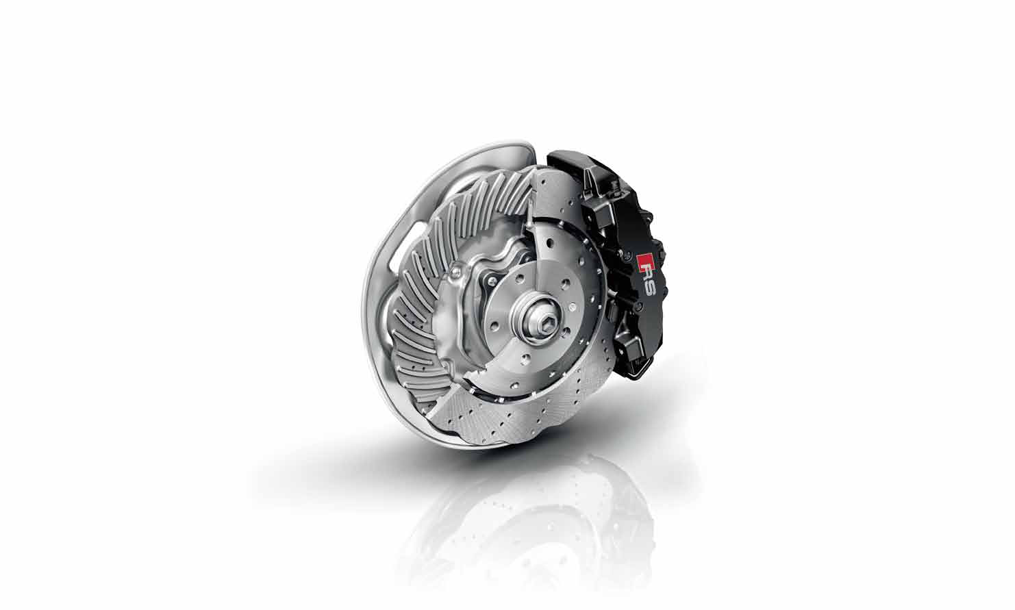 Audi RS5 — Wave-design front brake disc with high-gloss black caliper