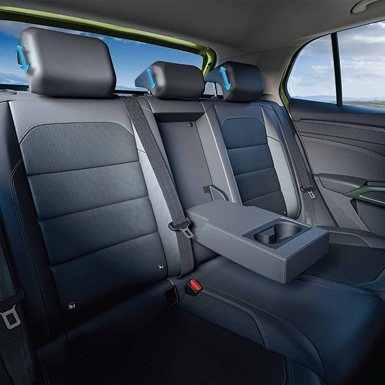 Skoda Kylaq, Rear seat with adjustable headrests and fold-down centre armrest