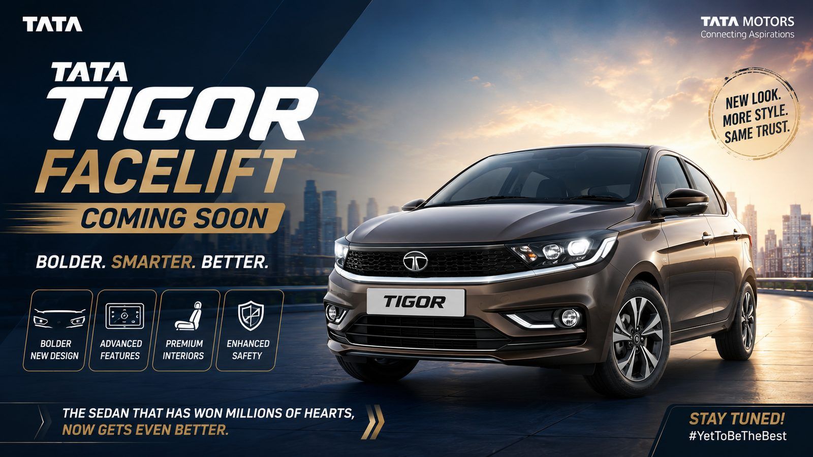 Tata Tigor facelift coming soon: New look, bigger screen much more.