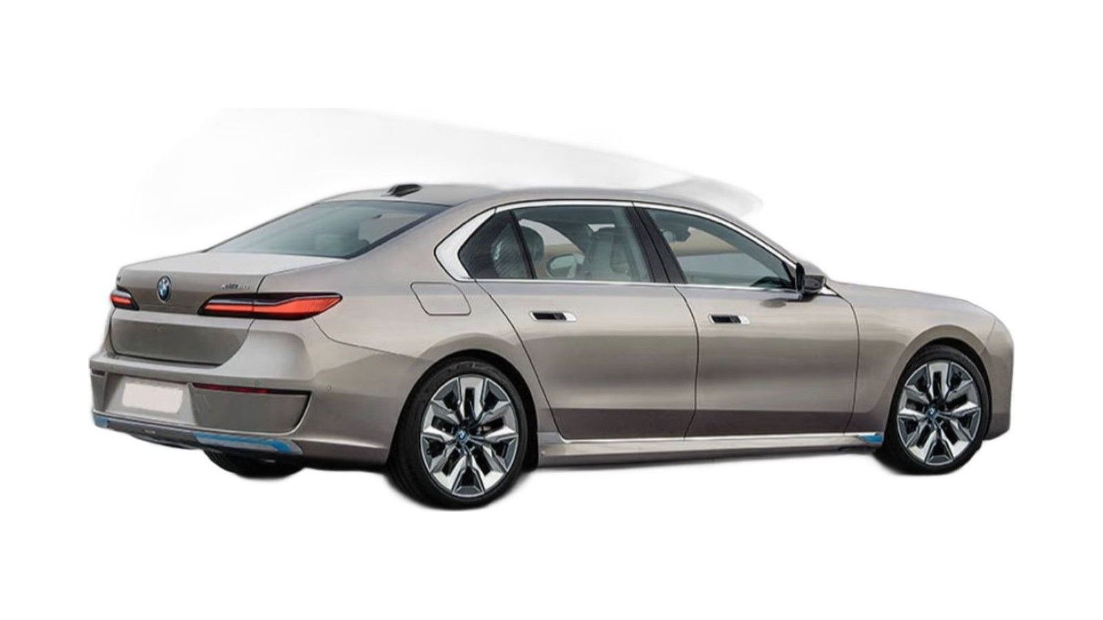 Silver four-door sedan with modern design, alloy wheels, and LED taillights.
