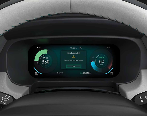 Tata Punch EV, i-High Beam Alert notifies you when high beam stays on beyond 1 minute at 5–40 km/h