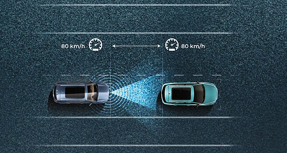 MG Hector Plus, Adaptive Cruise Control maintaining a set following gap