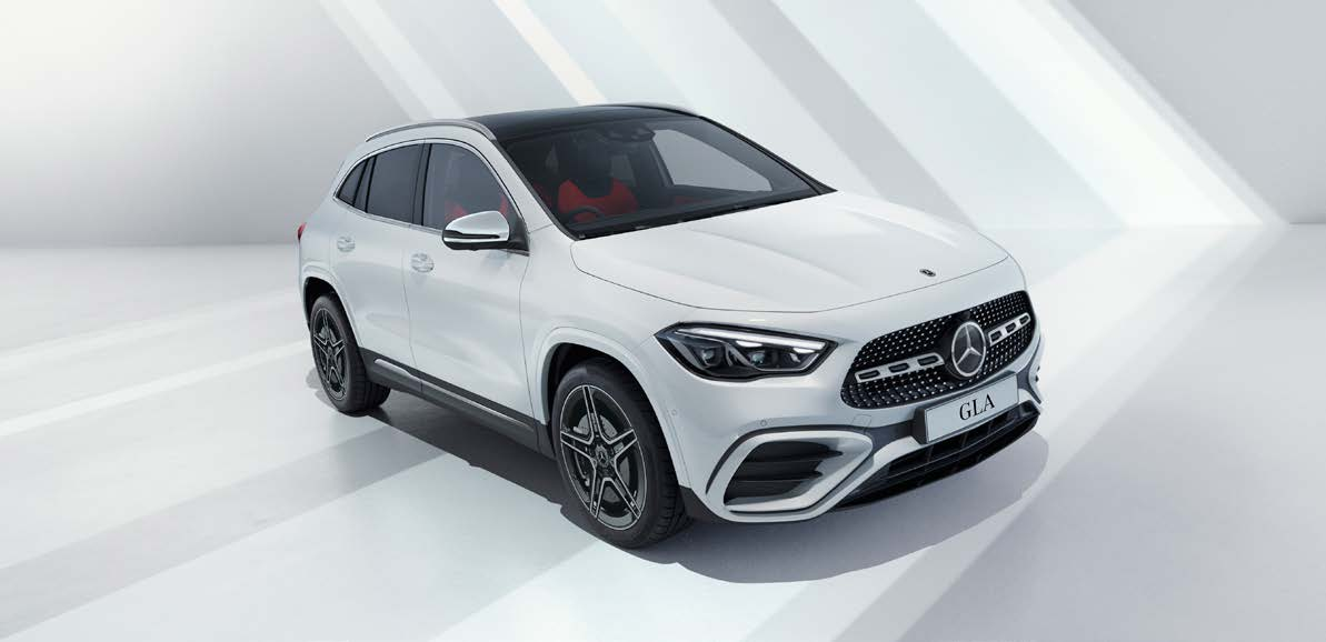 Mercedes-Benz GLA — Mercedes-Benz GLA in AMG Line trim with the diamond-block radiator grille and A-wing front apron