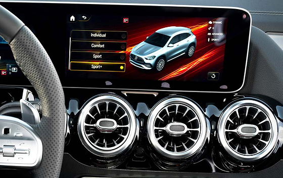 Mercedes-Benz Mercedes-AMG GLA 35 4MATIC, AMG DYNAMIC SELECT drive modes shown on the MBUX display