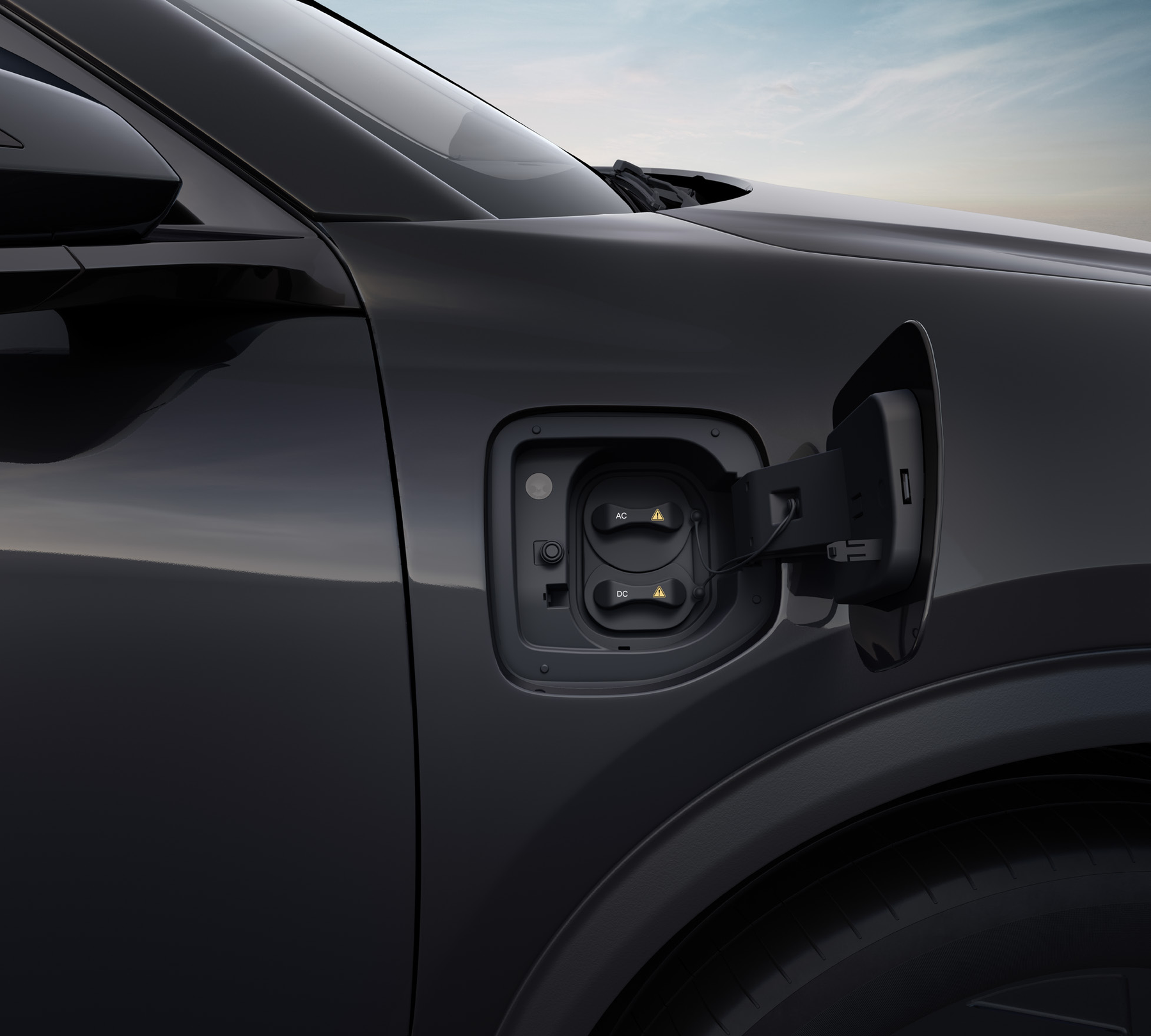 VinFast VF MPV 7 — Combined AC and DC charging port supporting DC fast charging