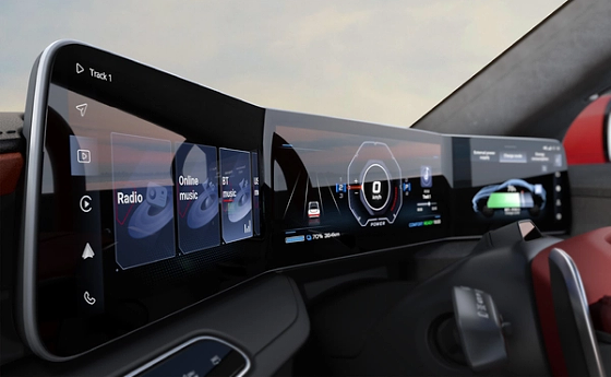 MG Cyberster, Wraparound triple-screen digital cockpit with instrument, infotainment and passenger displays