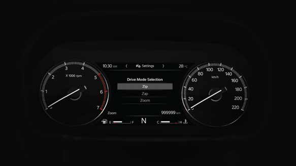 Mahindra Scorpio N — Zip-Zap-Zoom selectable drive modes chosen from the instrument cluster