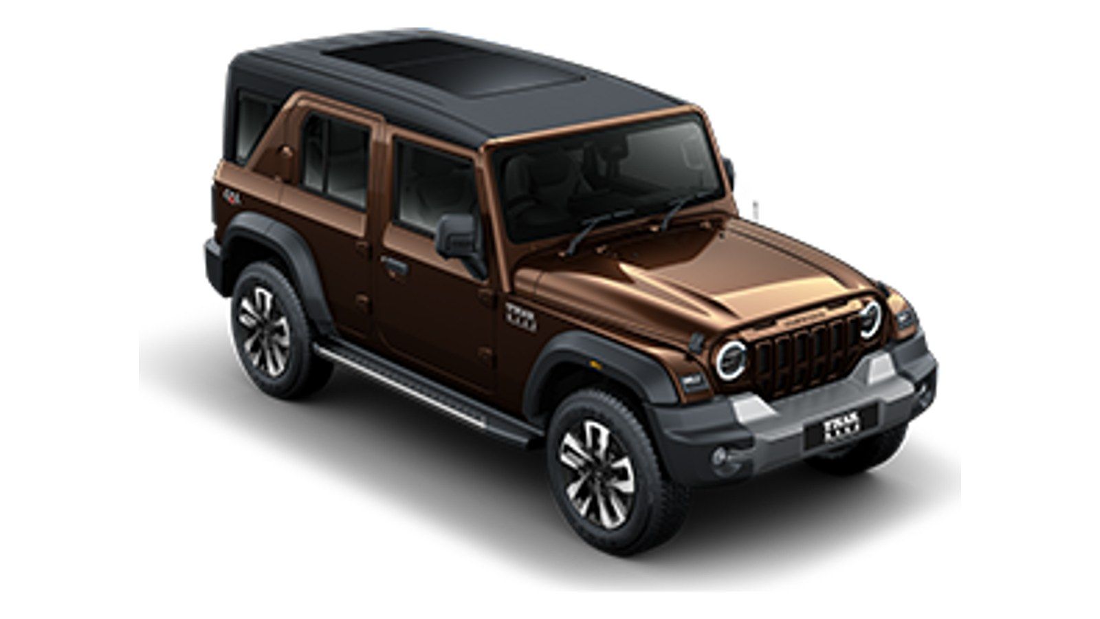 Mahindra Thar Roxx in Burnt Sienna (Black roof)