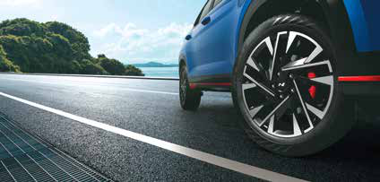 Hyundai Creta N Line — R18 diamond cut alloy wheels with N logo and red brake caliper