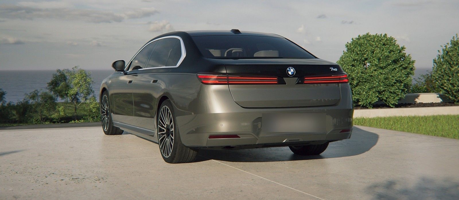 BMW 7 Series — Full-width rear light bar above the 5,395 mm long body
