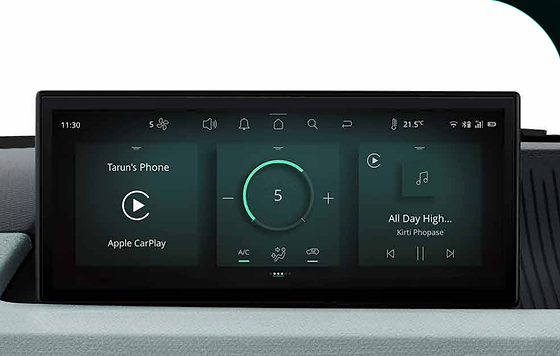 Tata Tiago EV, 26.03 cm (10.25-inch) HD touchscreen infotainment with climate and media controls