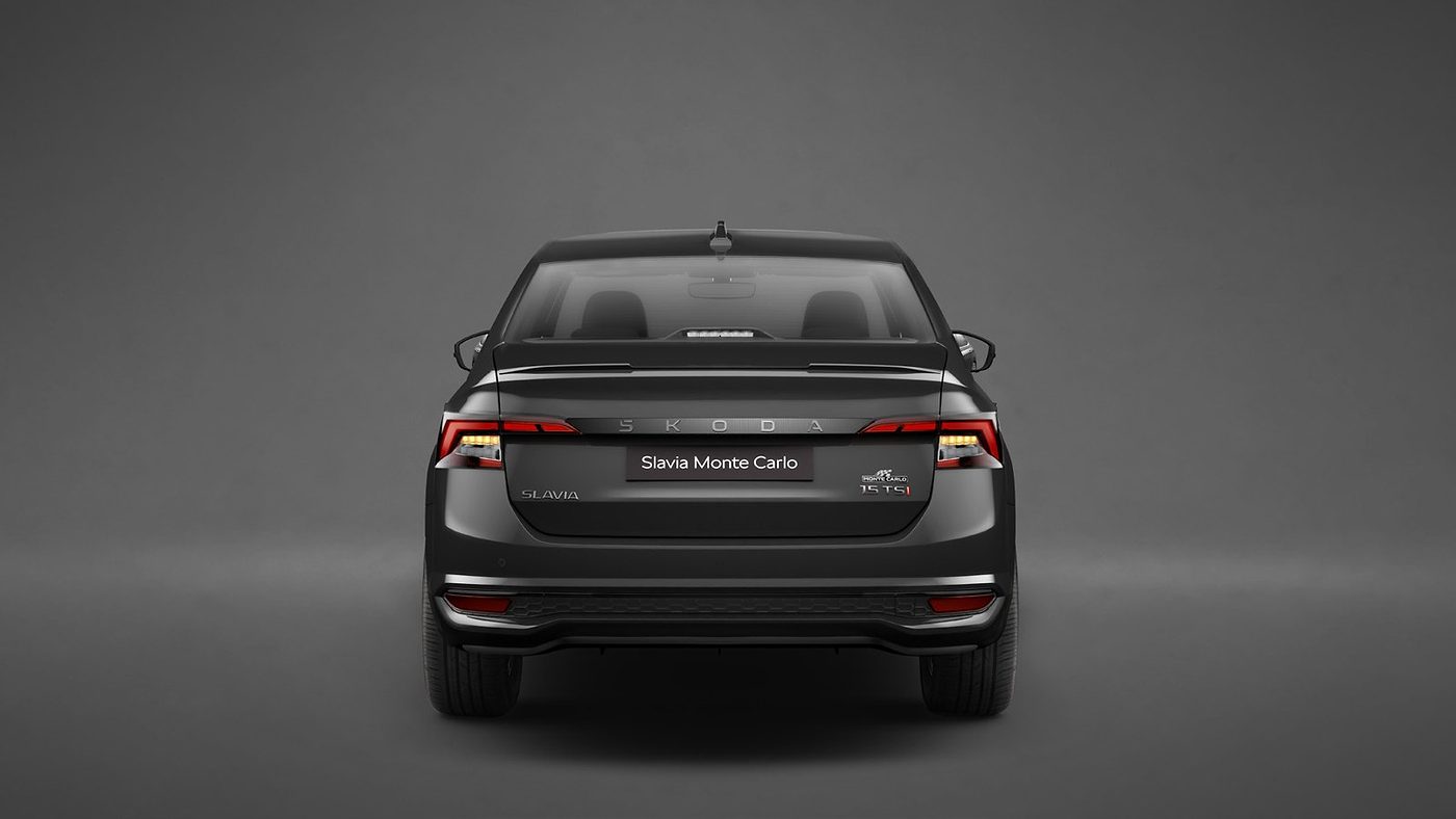 New LED tail lamps with sequential indicators on the Skoda Slavia Monte Carlo