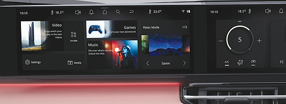 Tata Sierra, The co-driver gets a screen of their own: a 31.24 cm passenger infotainment display with wireless-earphone and gaming-control compatibility