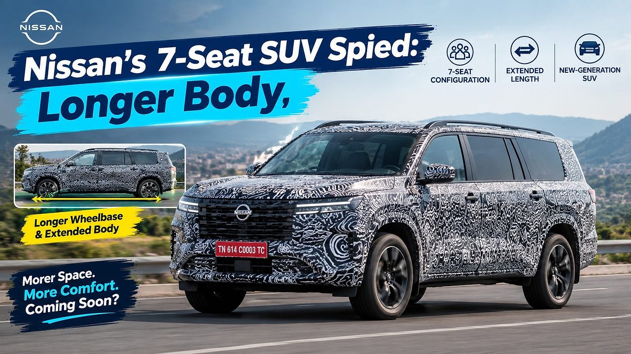 Nissan's 7-Seat SUV Spied: Longer Body, New Tail-Lights, 2027 Launch