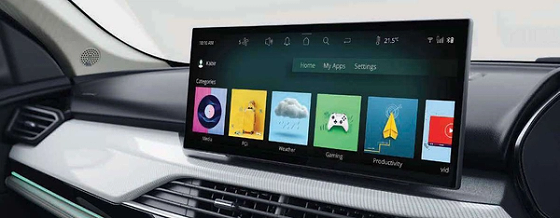 Tata Harrier EV, 36.9 cm (14.53-inch) Harman cinematic infotainment - the world's first Samsung Neo QLED automotive display - with the Arcade.ev app suite