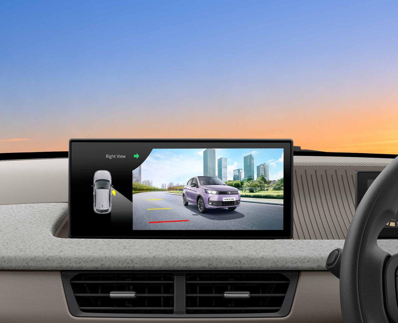 Tata Aeris, Blind View Monitor feeds the kerb-side camera to the screen when you indicate