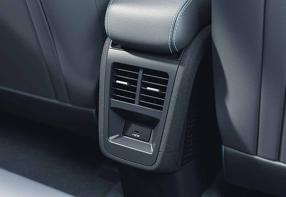 Tata Curvv EV, Rear AC vents with a 45W C-type fast-charge port below