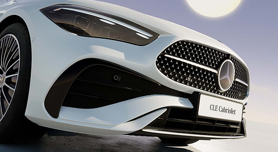 Mercedes-Benz CLE Cabriolet, Front grille with three-dimensional star pattern and AMG Line front apron