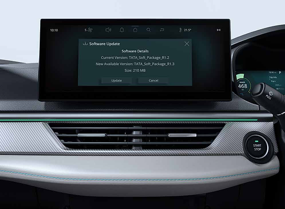 Tata Curvv EV, Over-the-Air software updates delivered through the infotainment screen