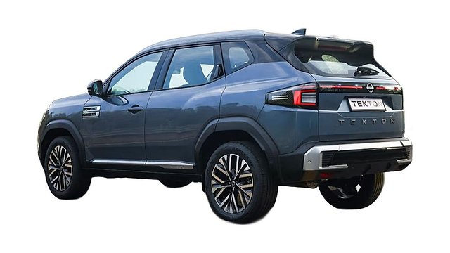 Blue SUV shown from the side angle with alloy wheels and rear spoiler.