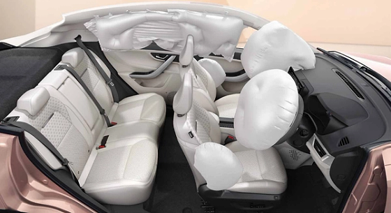 Tata Curvv, 6 airbags fitted as standard from the base trim; the Curvv holds a 5-star BNCAP safety rating.