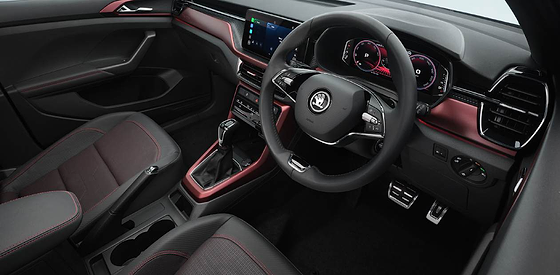 Skoda Kushaq, Dual-tone driver-focused cockpit with digital cluster and touchscreen