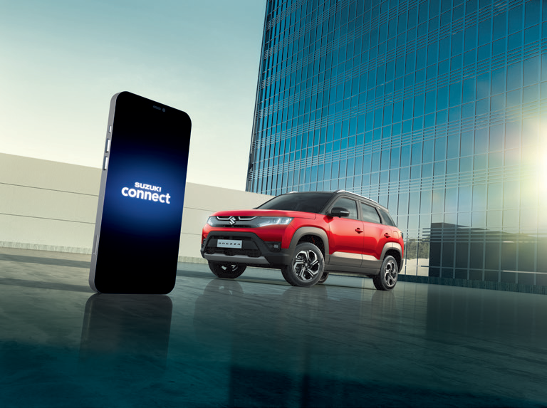 Maruti Suzuki Brezza — Electric sunroof over the dual-tone cabin.