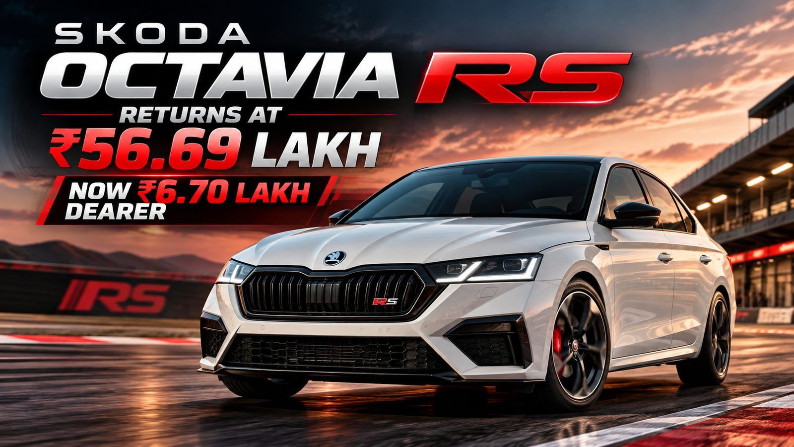Skoda Octavia RS returns at ₹56.69 lakh, now ₹6.70 lakh dearer