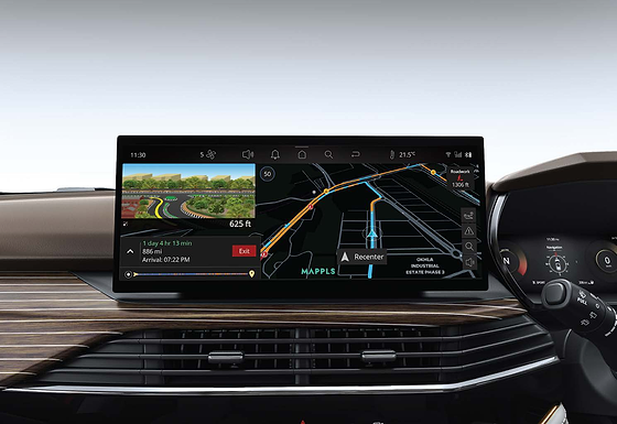 Tata Harrier, Built-in Mappls navigation on the 36.9 cm cinematic Harman touchscreen