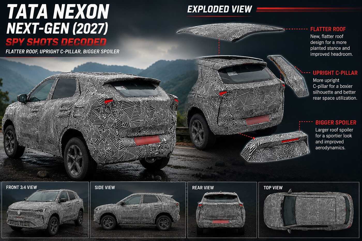 Tata nexon spyshot exploded view