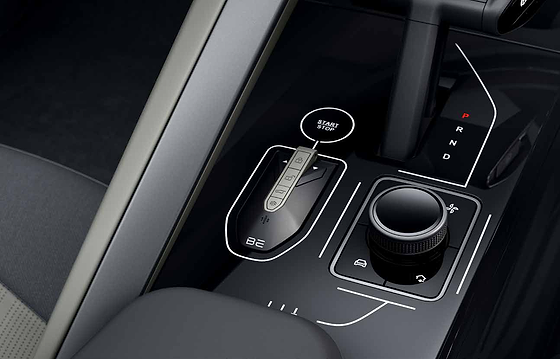 Mahindra BE 6, Drive selector with rotary controller and five drive modes, from Range to Race