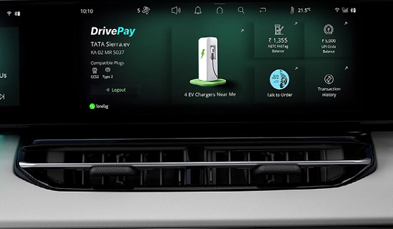 Tata Sierra EV, DrivePay makes payments on the go - chargers, FASTag and UPI right from the car's screen