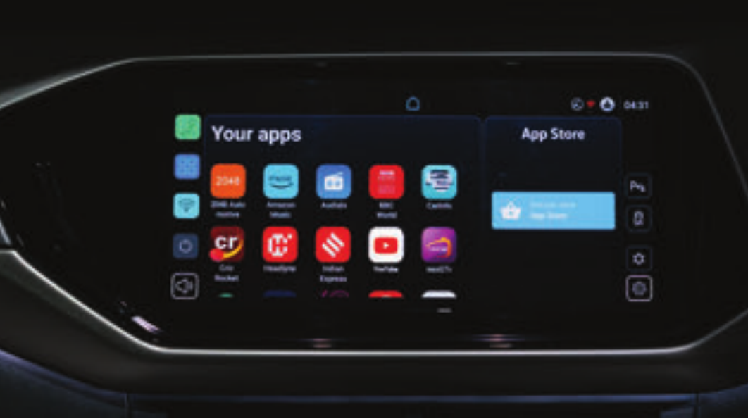 Volkswagen Taigun — App Suite with connected apps on the touchscreen
