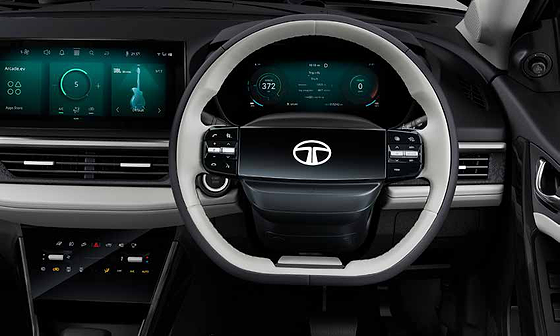 Tata Nexon EV, 2-spoke back-lit smart digital steering wheel with illuminated logo