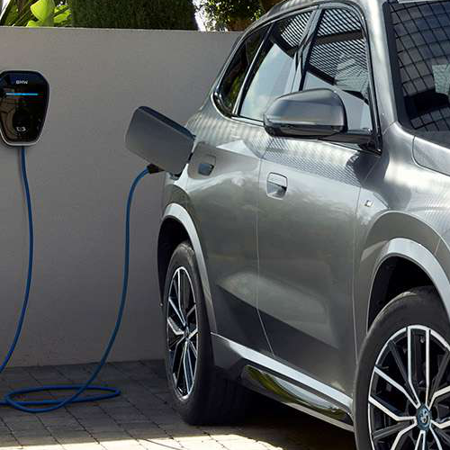 BMW iX1 — High-voltage charging port with CCS2 inlet for DC fast charging