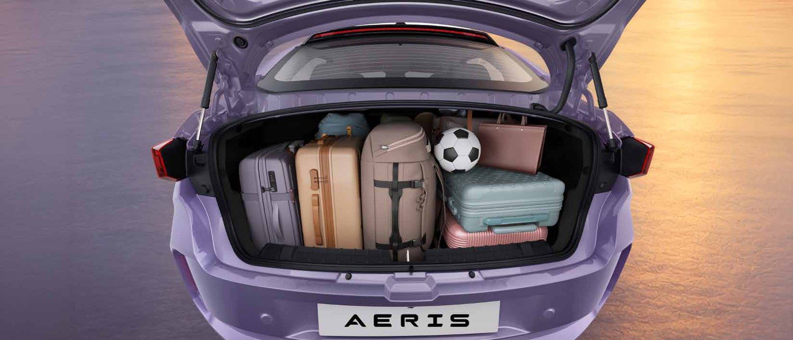 The 419-litre boot of the Tata Aeris loaded with luggage