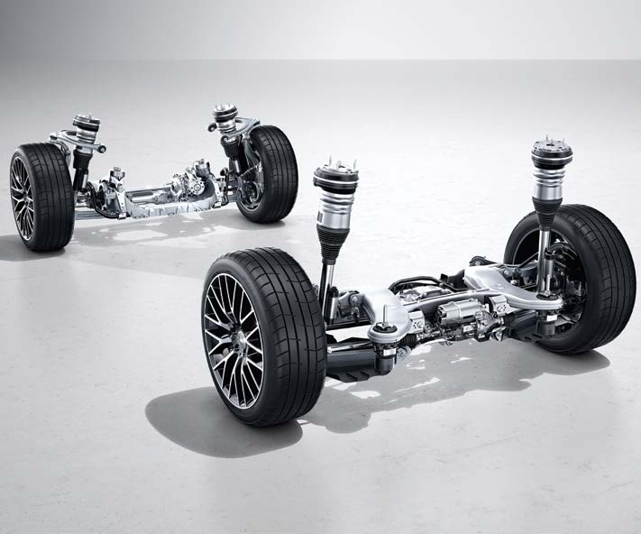 Mercedes-Benz Mercedes-Maybach S-Class — AIRMATIC air suspension with adaptive damping shown on the front and rear axles.