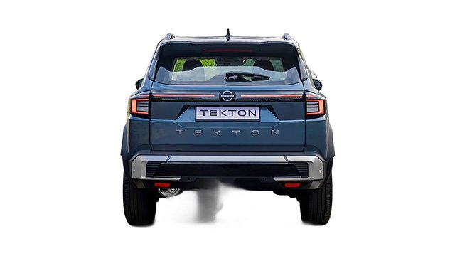 Blue SUV shown from rear view with "Tekton" badging visible.