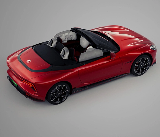 MG Cyberster, Four airbags including dual front and side combination airbags shown deployed