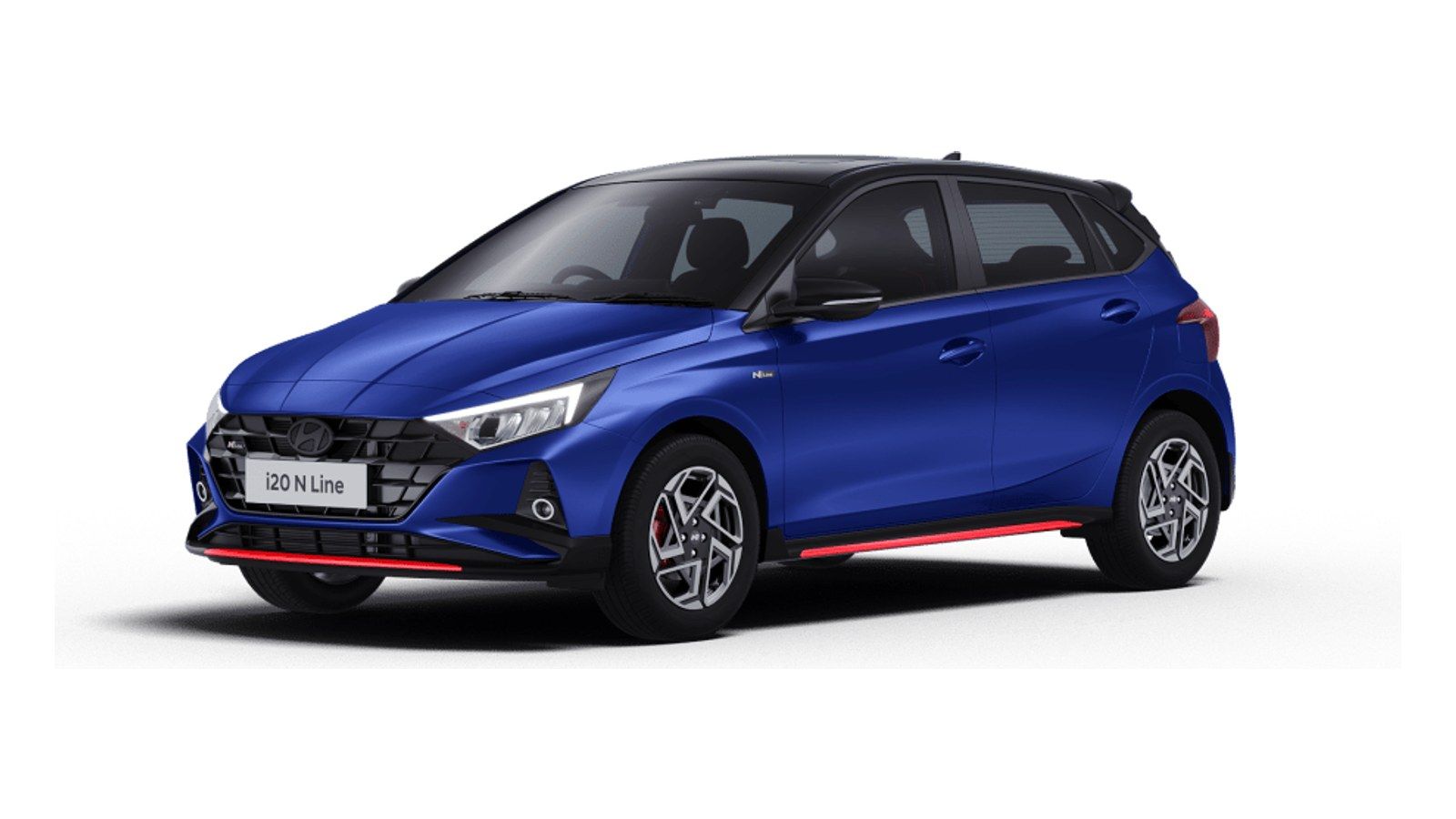 Hyundai i20 N Line in Thunder Blue with Abyss Black roof