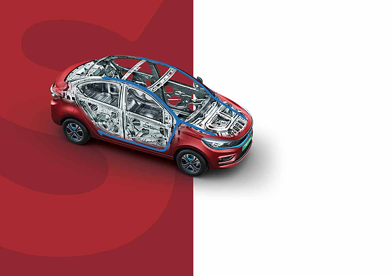 Tata Tigor EV, Reinforced body structure with a high-strength passenger safety cell