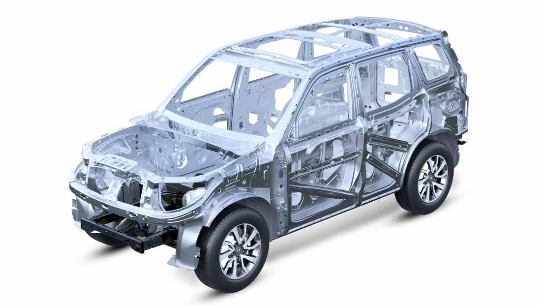 Mahindra Scorpio N — Next-gen 3G body-on-frame platform in high-strength steel for structural rigidity