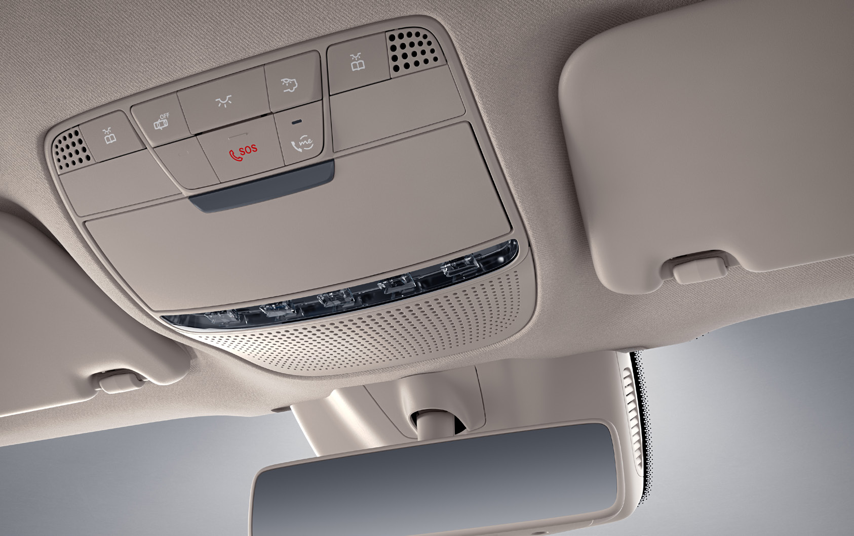 Mercedes-Benz Mercedes-AMG GT 63 S 4MATIC+ — Overhead console with SOS emergency-call button and reading lights