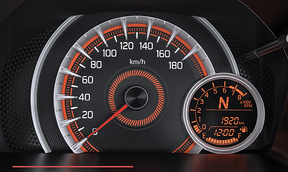 Maruti Suzuki Celerio, Analogue speedometer with tachometer and digital multi-information display